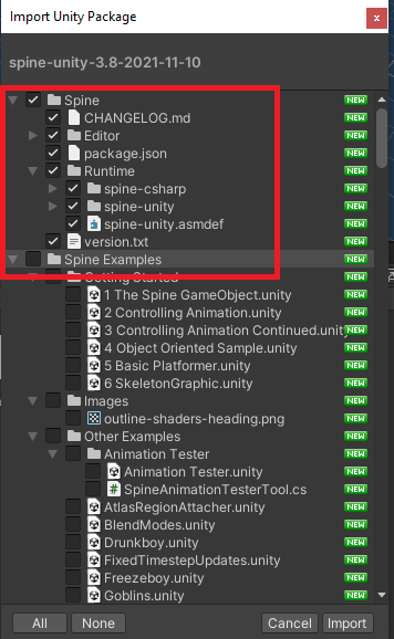 disable spine examples
